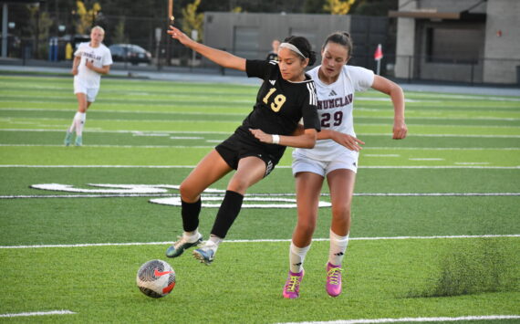 Senior Alexa Galmichi for Decatur fights for possession. Ben Ray / The Mirror