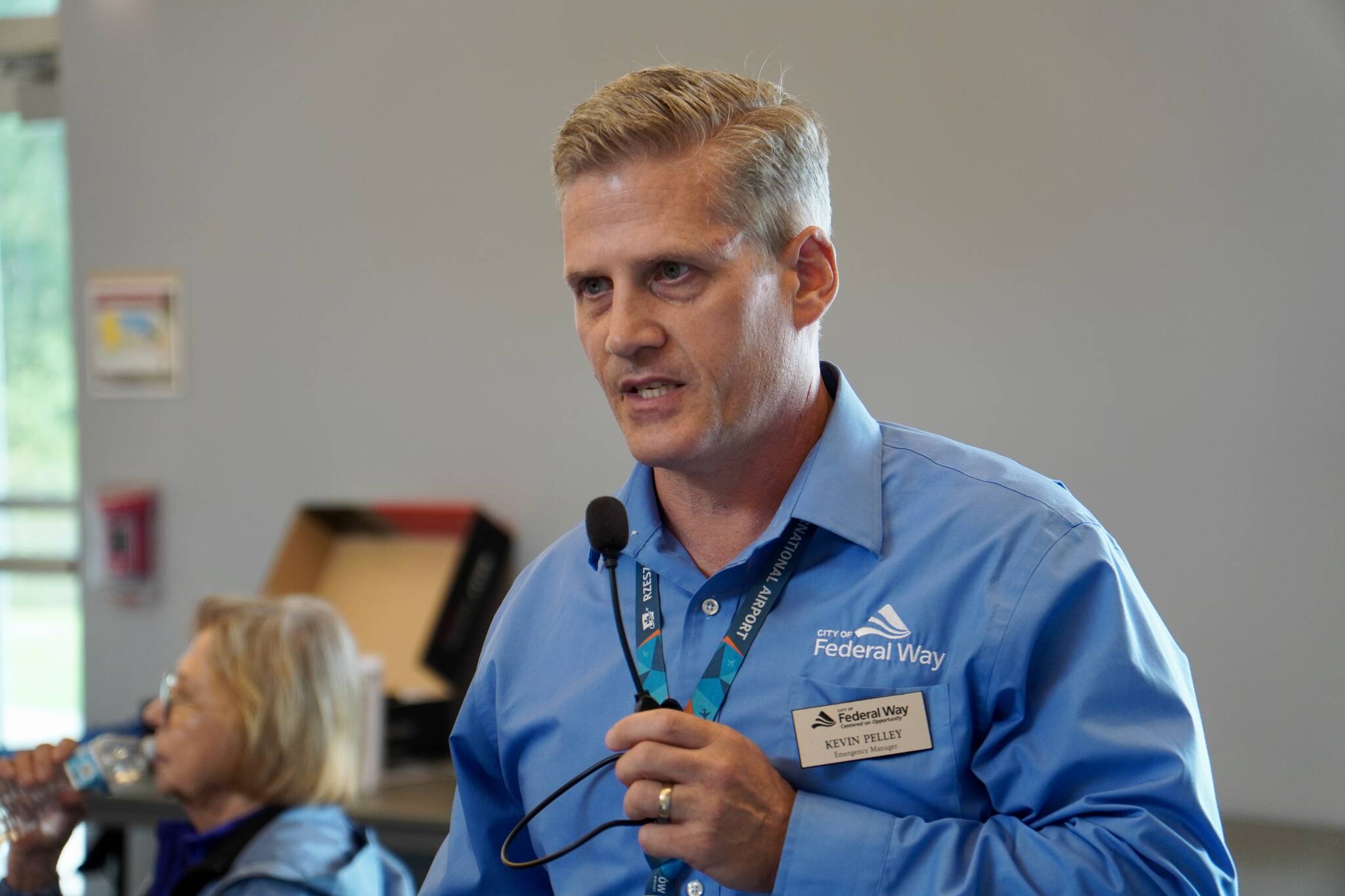 The City of Federal Way’s Emergency Manager Kevin Pelley speaking at the Sept. 18 Senior Commission meeting. Photos by Joshua Solorzano/The Mirror