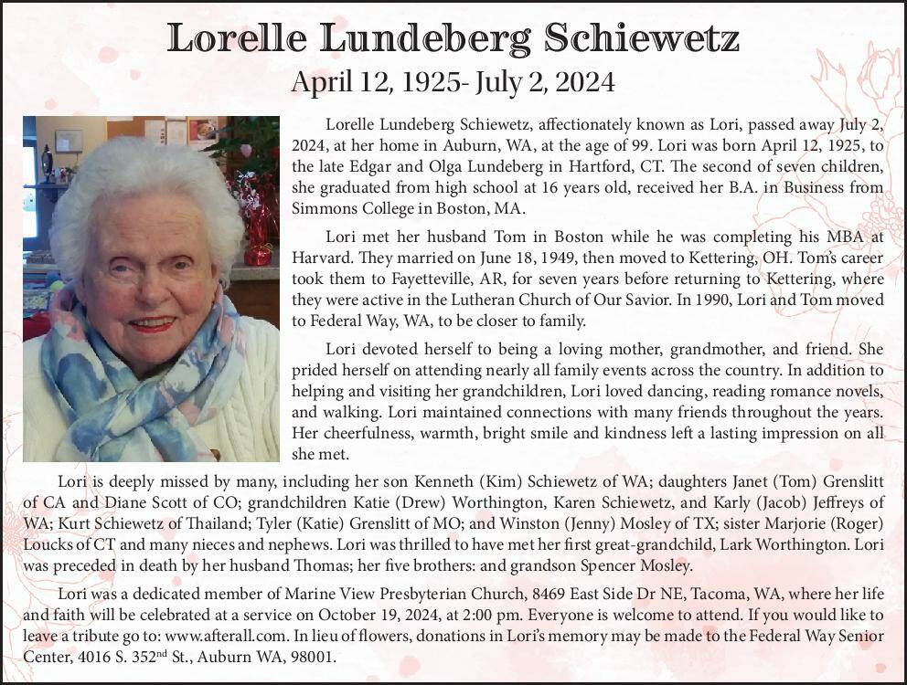 Lorelle Lundeberg Schiewetz | Obituary