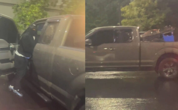 Man who stole from Chris Rodriguez’s van and the truck he fled in. Photos from Federal Way Police Department