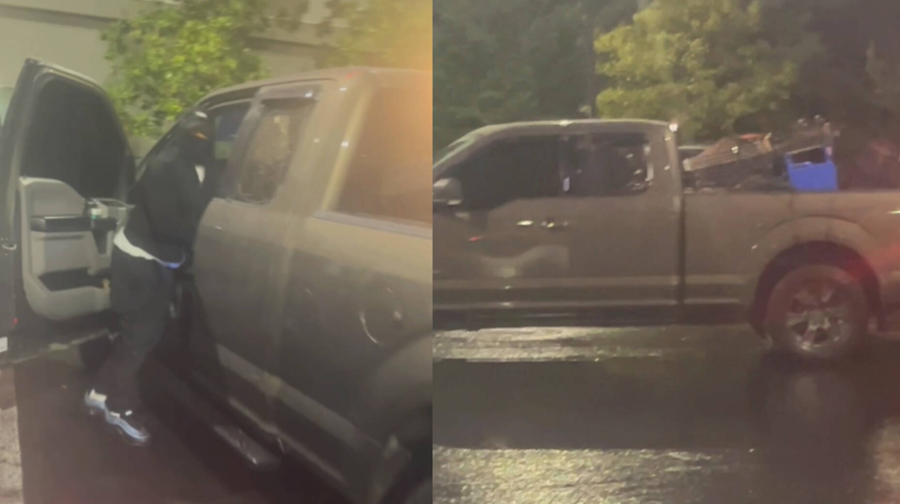 Man who stole from Chris Rodriguez’s van and the truck he fled in. Photos from Federal Way Police Department