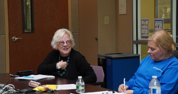 Sen. Claire Wilson, D-District 30, speaking at the Senior Advisory Commission’s monthly meeting. Photo by Joshua Solorzano/The Mirror