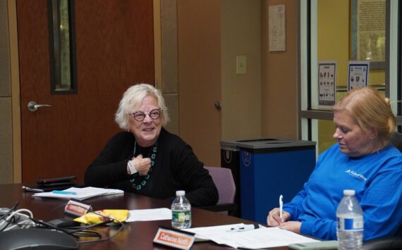 Sen. Claire Wilson, D-District 30, speaking at the Senior Advisory Commission’s monthly meeting. Photo by Joshua Solorzano/The Mirror