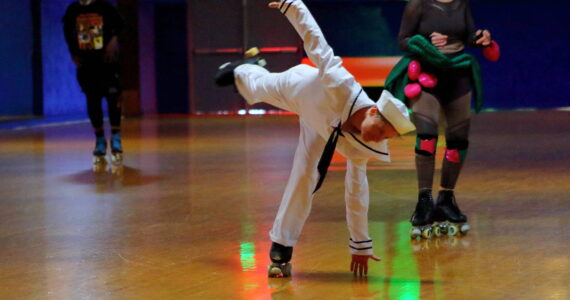 Patrick Moneith teaches Artistic Roller skating at Southgate Roller Rink and also skates at El Centro Skate Rink. Photo by Keelin Everly-Lang / the Mirror