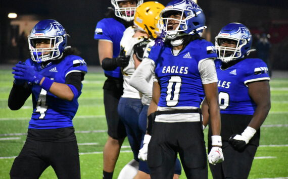 Federal Way’s defense was fired up after forcing a fumble against Ferndale’s offense. Ben Ray / The Mirror