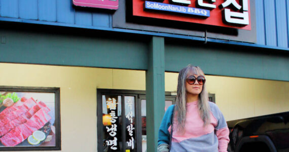 Hanisa Anderson is a Federal Way local who started blogging about food in town to connect with others over delicious food and to put a spotlight on the food scene. Here she is in front of So Moon Nan Jib in Federal Way. Photo by Keelin Everly-Lang / the Mirror.