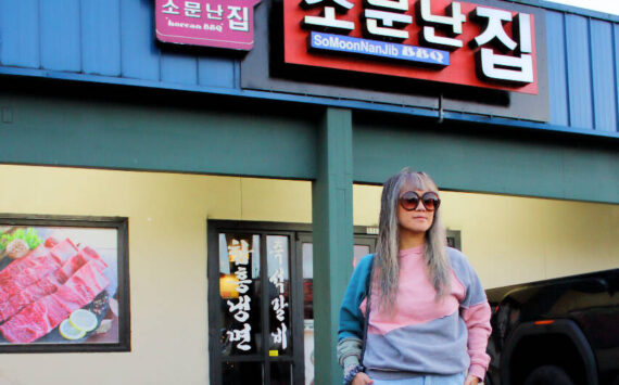 Hanisa Henderson is a Federal Way local who started blogging about food in town to connect with others over delicious food and to put a spotlight on the food scene. Here she is in front of So Moon Nan Jib in Federal Way. Photo by Keelin Everly-Lang / the Mirror.