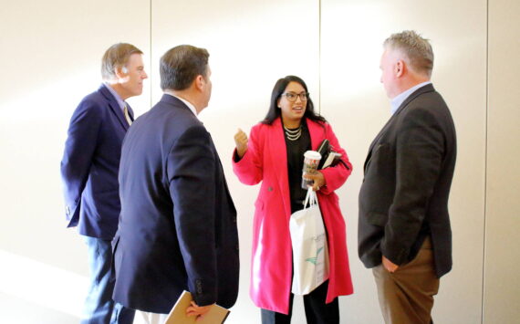 30th District State Rep. Kristine Reeves speaks to Federal Way Mayor Jim Ferrell and the Federal Way lobbyists at the Legislative Agenda Breakfast. Photos by Keelin Everly-Lang / the Mirror