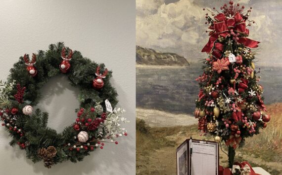 A wreath and a tree from the Village Green “Festival of Trees.” Courtesy photo.