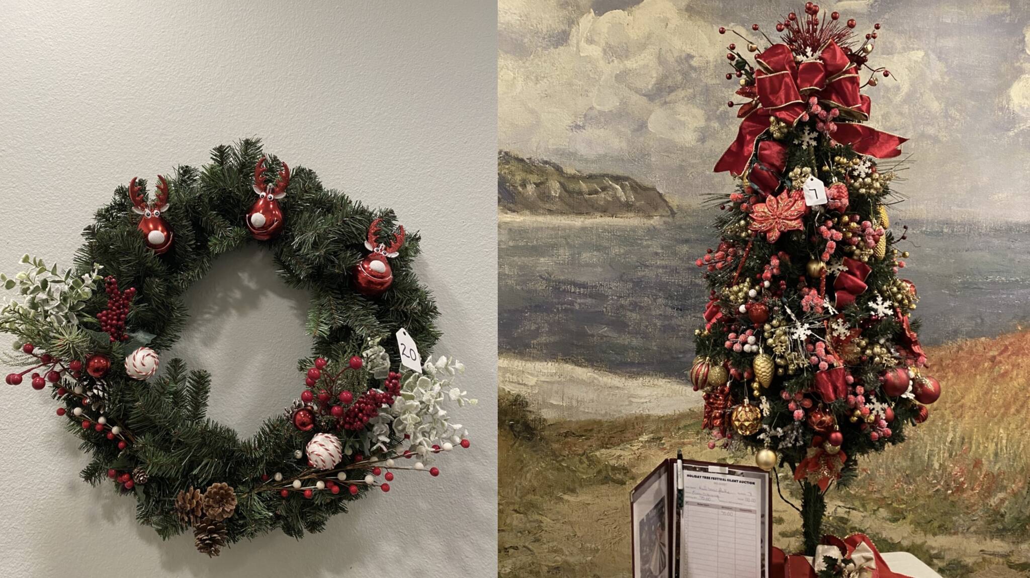 A wreath and a tree from the Village Green “Festival of Trees.” Courtesy photo.