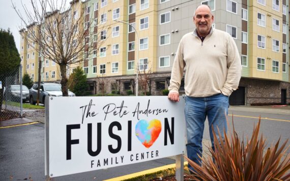 FUSION Executive Director David Harrison poses for a picture outside of the Pete Andersen FUSION Family Center, a shelter for families that opened in 2020. (Mirror file photo)