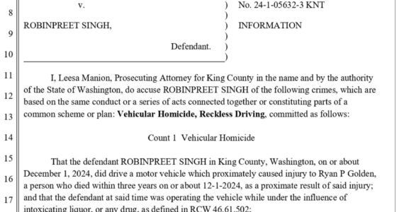 Robinpreet Singh’s charging documents. Photo courtesy of King County Superior Court.