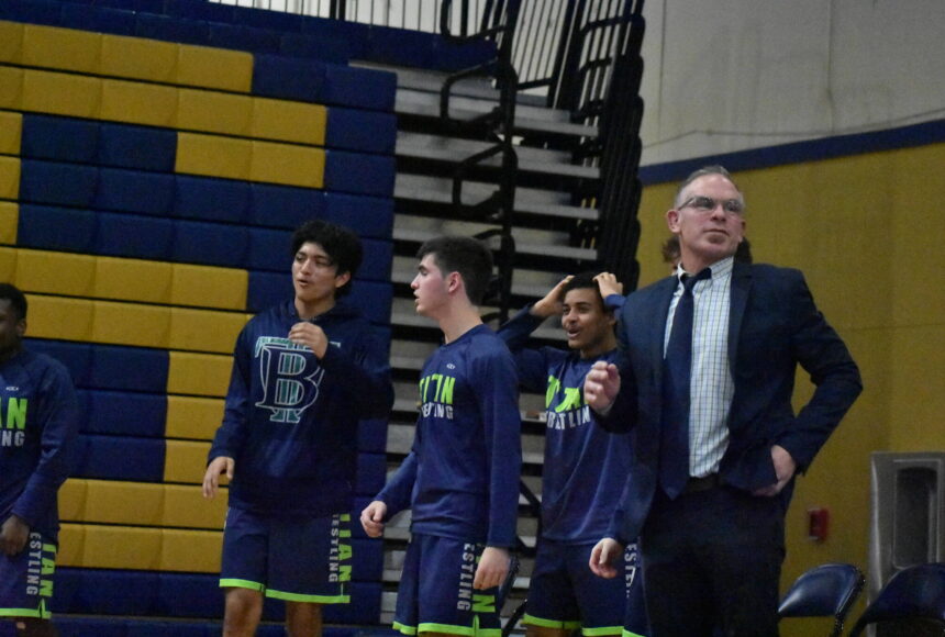 <p>Head Coach Brett Lucas looks on as his Titans defeated Decatur. Ben Ray / The Mirror</p>