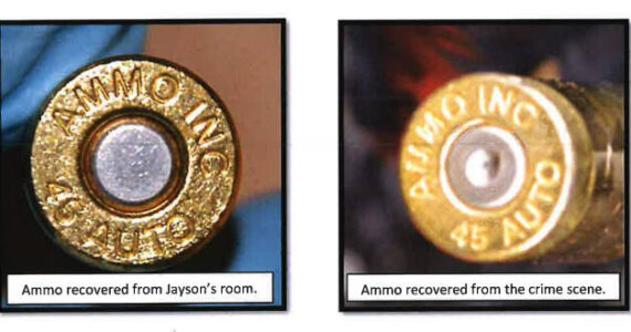 The bullet found in Jayson Jack’s room and the bullet found at the scene. (Photo from charging documents)