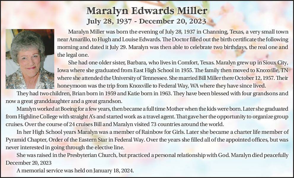 Maralyn Edwards Miller | Obituary