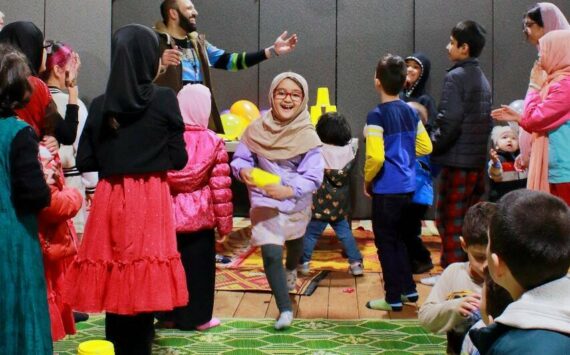 Children play games in April 2024 at the Islamic Center of Federal Way in Kent. Someone threw objects that broke windows at the center on Saturday, Dec. 28. File Photo, Keelin Everly-Lang/Sound Publishing