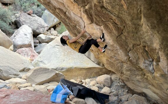 Linh Nguyen on an outdoor climb. Photo provided by Linh Nguyen.