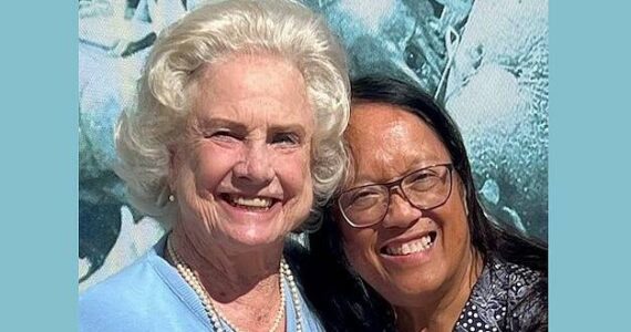 Helena Reynolds (right) with Mary Anne Hamilton at her 89th birthday party in Seminole, Florida, in February 2023. Mary Anne and Helena wrote the book “Destined to Be a Hamilton.” Photo provided by Helena Reynolds.