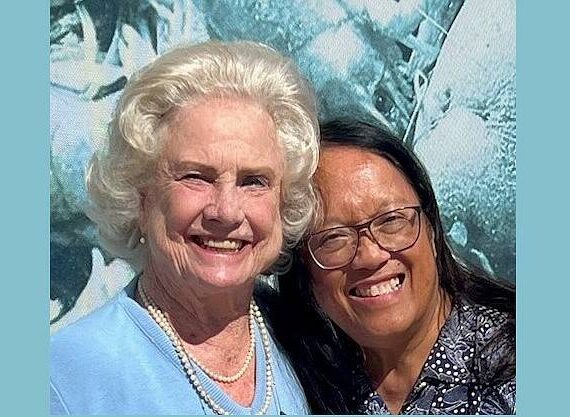 Helena Reynolds (right) with Mary Anne Hamilton at her 89th birthday party in Seminole, Florida, in February 2023. Mary Anne and Helena wrote the book “Destined to Be a Hamilton.” Photo provided by Helena Reynolds.