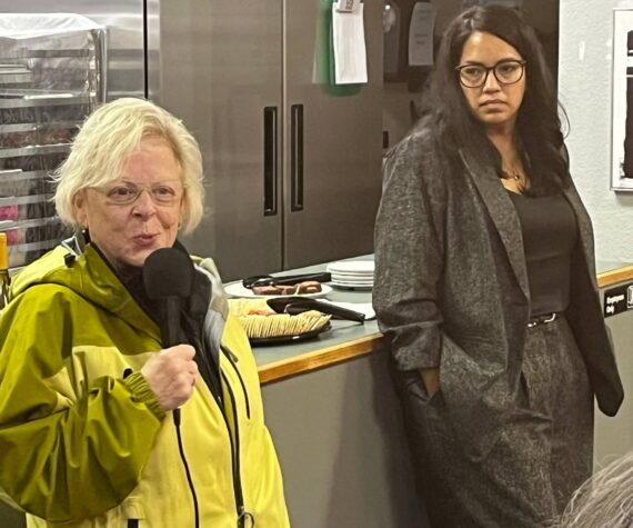 District 30 State Sen. Claire Wilson, left, and State Rep. Kristine Reeves were the guest speakers at the Federal Way Mirror’s Hot off the Presses community conversation event in November at Poverty Bay Cafe. The first Hot off the Presses event of 2025 will be Jan. 14. Mirror file photo