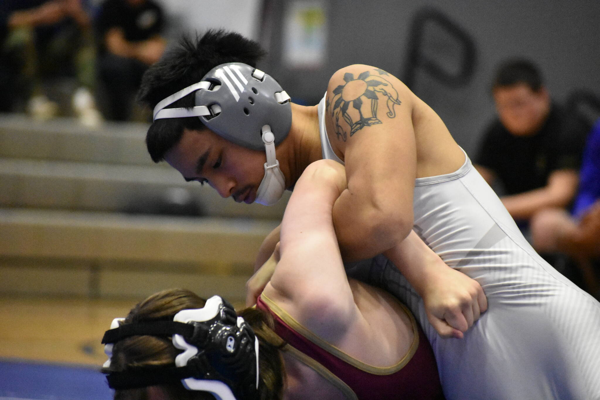 Cohen Vongsady wrestling his opponent from White River. Ben Ray / The Mirror