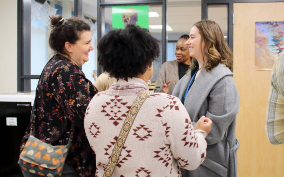 Seattle School Board Director Liza Rankin, Federal Way School Board Director Luckisha Phillips and Executive Director of Nutrition Services for Federal Way Public Schools Alisha Barlow. The three discussed solutions for solving student hunger at an award event on Jan. 17. Photo by Keelin Everly-Lang / the Mirror