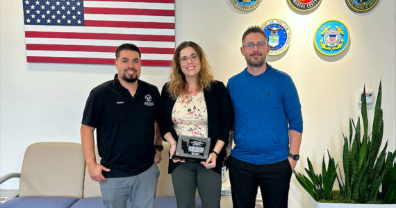 From left: Moises Lozacruz, MSW, LICSW - Associate Director of Clinical Operations Army Veteran, Veteran Spouse, Dr. Nichole Ayres, DSW, MBA, LICSW - Clinic Director and Andrew Graves, MSW, LICSW - Associate Director of Business Operations, Army Veteran.